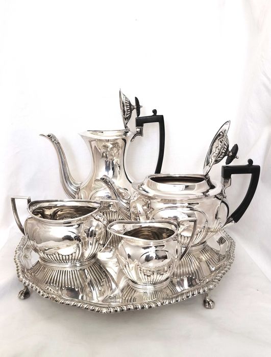 Serviciu de ceai și cafea din argint masiv Sheffield 1897