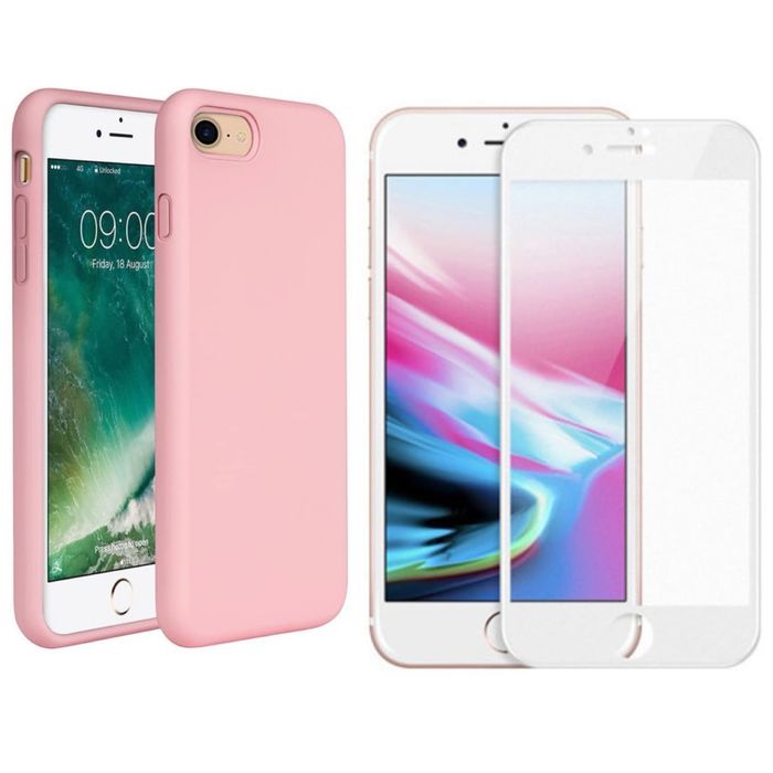 Iphone 8 Plus SE Husa Soft Case Cu Catifea + Folie Sticla 21D