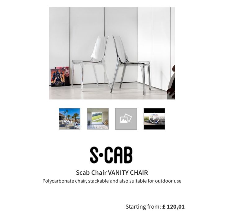 Scaun Scab din policarbonat transparent