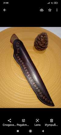 Кания за нож ръчна изработка от естествена кожа