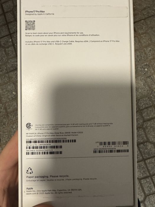 Iphone 17 Pro Max 256 GB