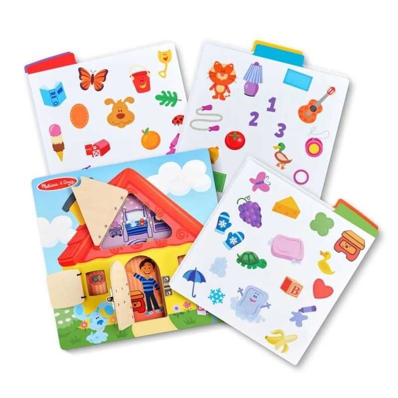 Дървена дъска за активности Дървен пъзел Melissa & Doug - 6 вида