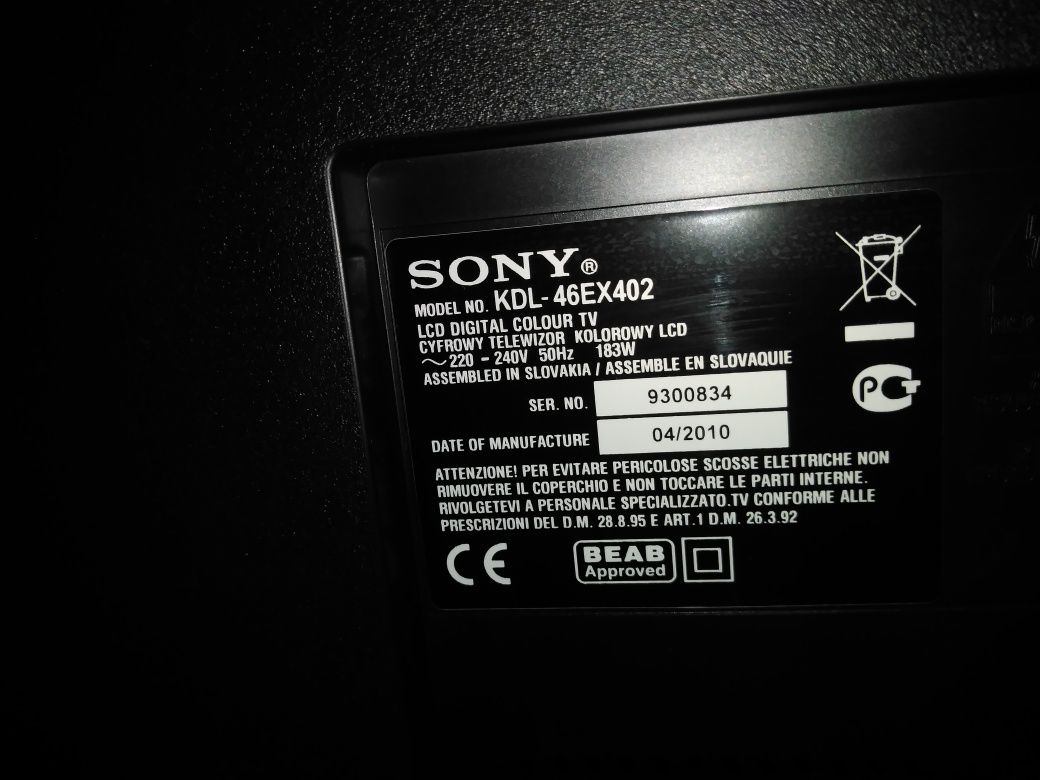 Телевизор Sony KDL 46EX402