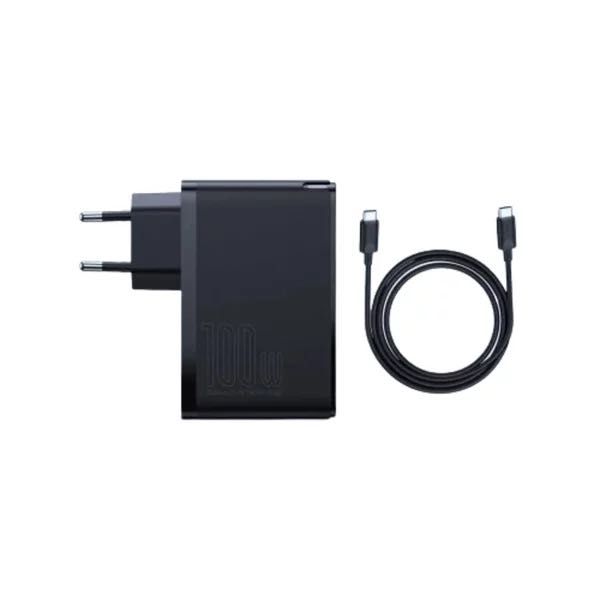 Incarcator rapid Baseus GaN5, 2x USB-C 2x USB 100W cablu USB-C inclus