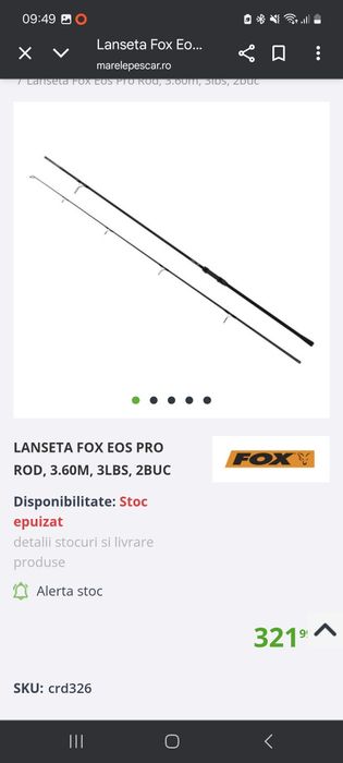 Lansete crap fox horizon x4, x3, xt/ eos pro,
