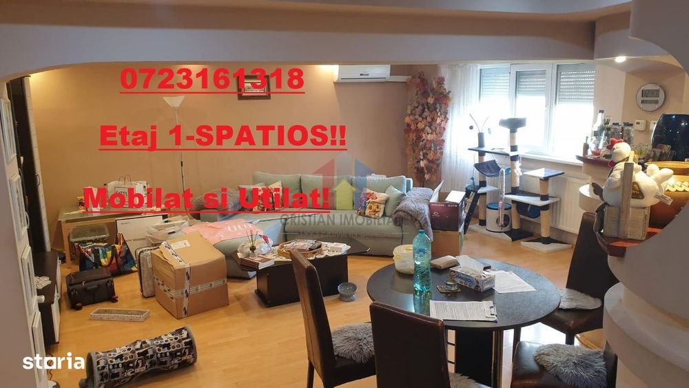 3 camere etaj 1, 2 balcoane, Mobilat si Utilat, decomandat, H.Botev -