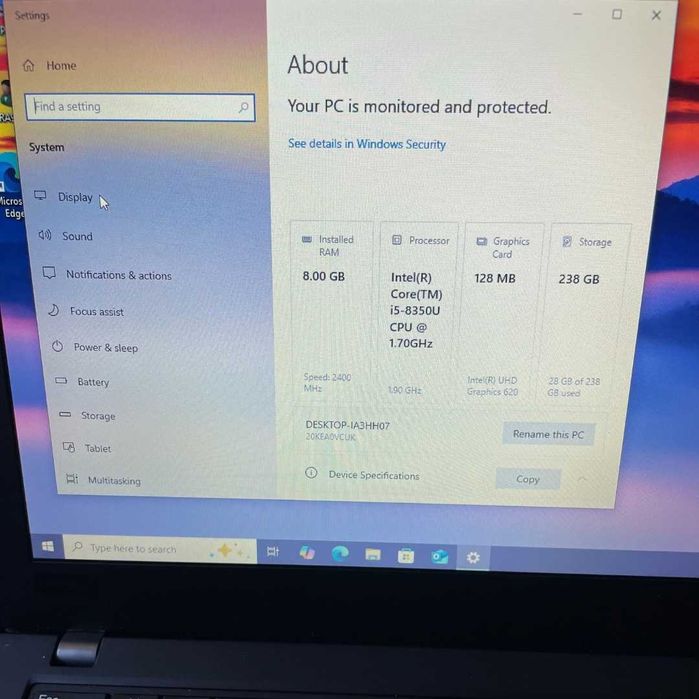 Core i5-8350u, 8GB RAM Lenovo ThinkPad X280 - 256GB NVMe SSD PCIe