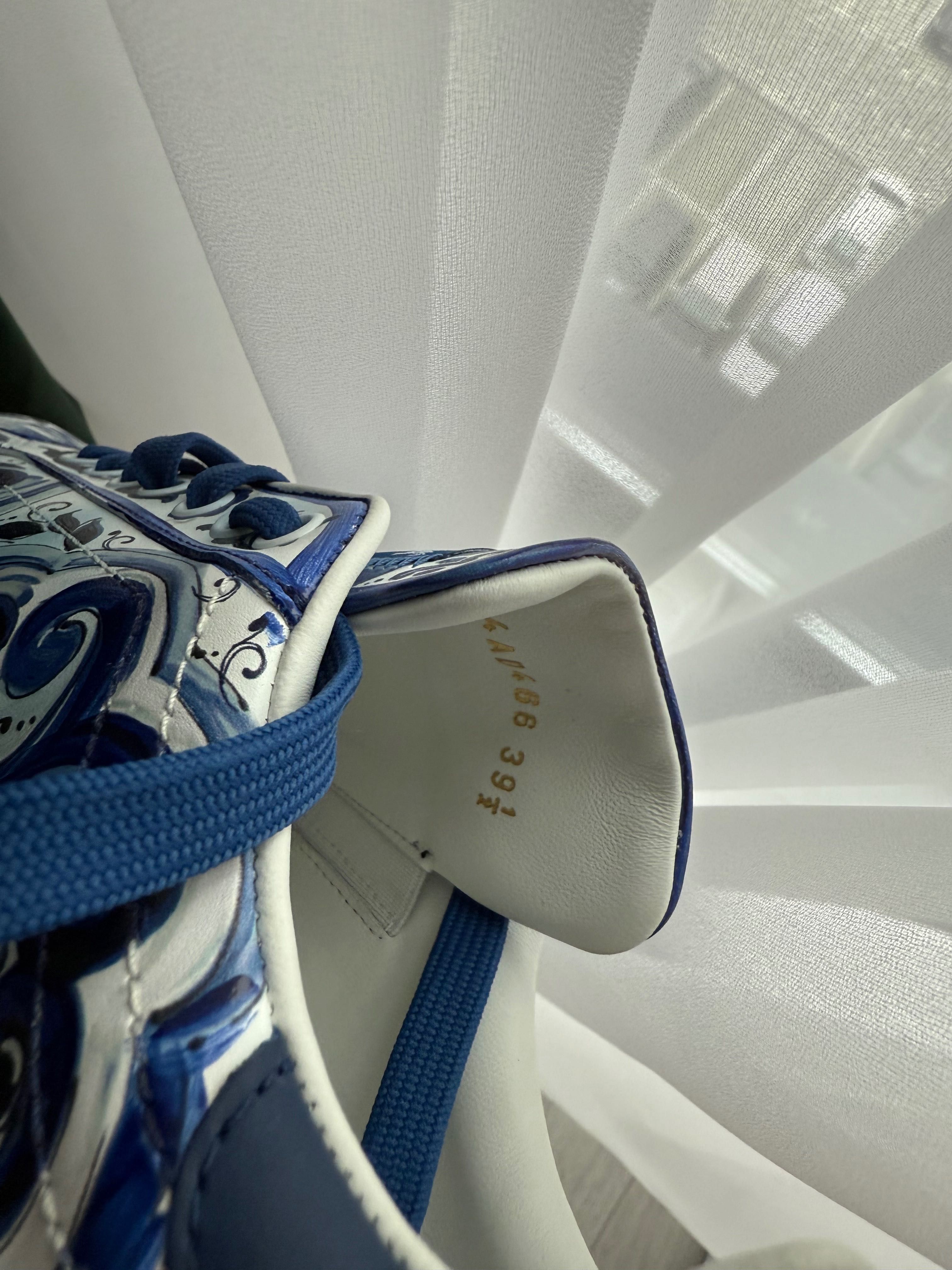 Dolce & Gabbana Portofino Majolica-print leather sneakers