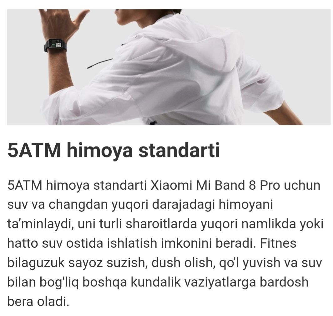 Xiaomi Mi band 8 pro manzil:qarshi narx:700,000 so'm kelishamiz