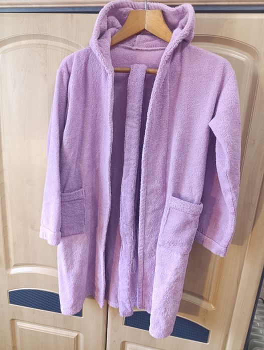 Махровый банный халат на девочку 10-12 лет