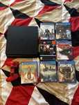 PS4 Slim 1TB + 1 контролер + 8 игри