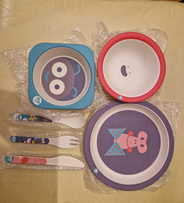 Set de vasele de bambus nou 7 piese