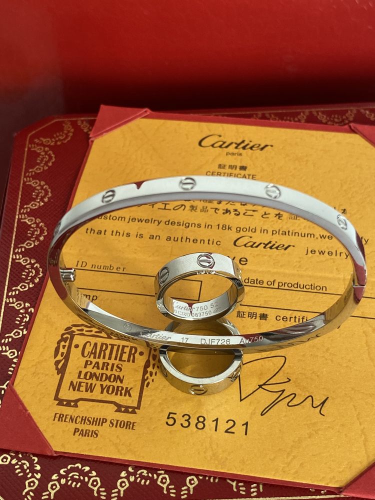 Brățară model Cartier LOVE slim White Gold 750