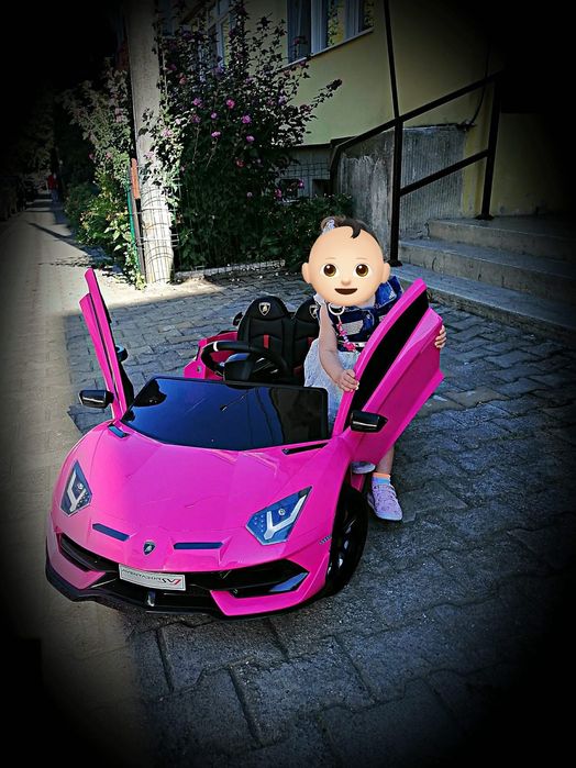 Masinuta electrica cu telecomanda Lamborghini pink