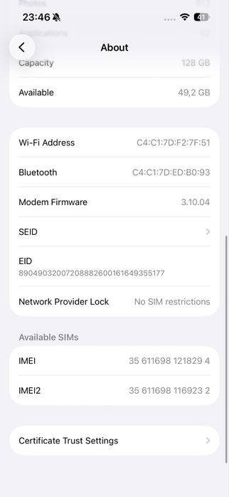 Iphone 15 pro, 128 gb, бял