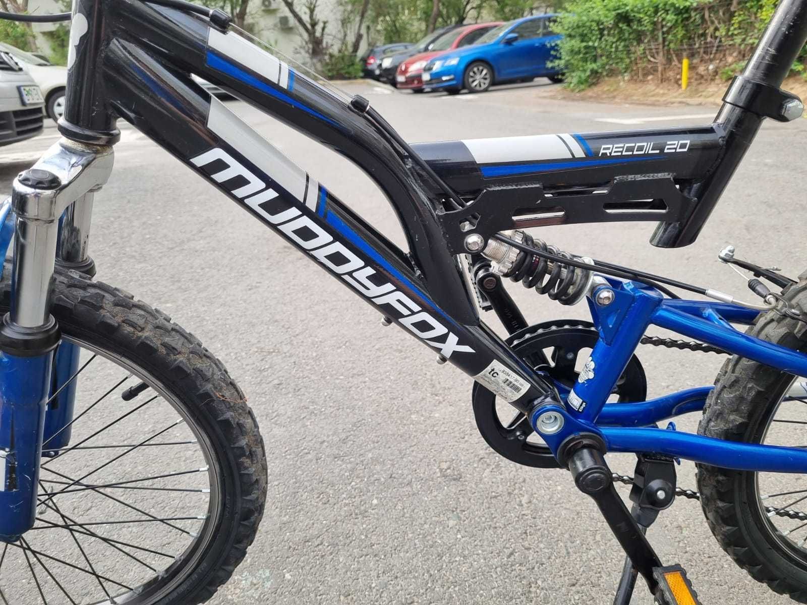 Bicicleta suspensie fata/spate, Recoild 20 inch, blue, scaun reglabil