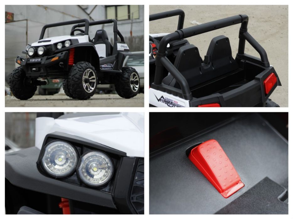 UTV electric pentru 2 copii Golf-Kart 4x 45W 24V cu Bluetooth #ALB