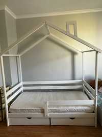 Детская кровать домик с ящиками + матрасом