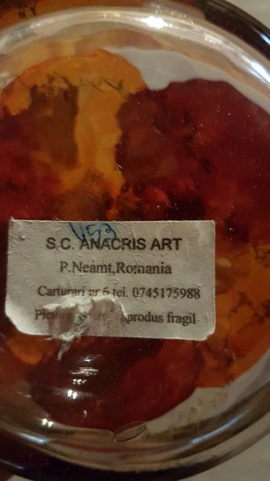 Vază sticla fabricata în Romania noua cu eticheta