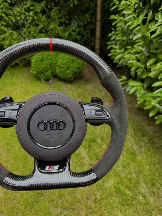 Volan AUDI carbon alcantara nappa S RS A4 A5 A6 A7 A8 S5 Q8 Q7 S7 S8 S