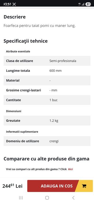 Foarfeca de crengi -marca bosch