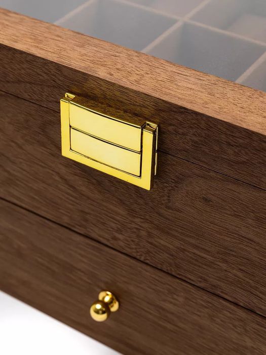 Деревянная шкатулка для часов и драгоценностей 20 слотов