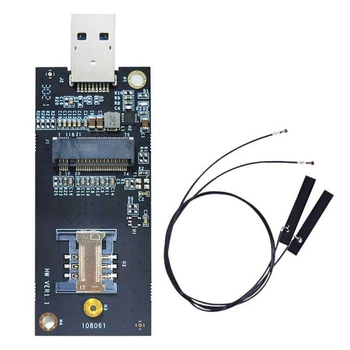 Adaptor modul 3G 4G LTE WWAN la USB M2 Key B NGFF modul SIM la usb