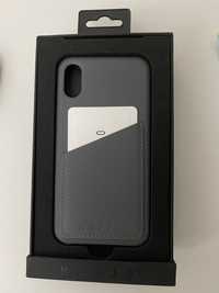Кожаный чехол серого цвета Mujjo на Iphone X