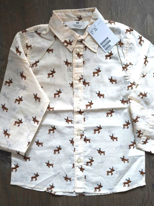 Нова коледна риза с еленчета - размер 4-5 години