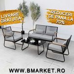 Set mobilier gradina/terasa/balcon 2 fotolii + canapea și masa TIVOLI