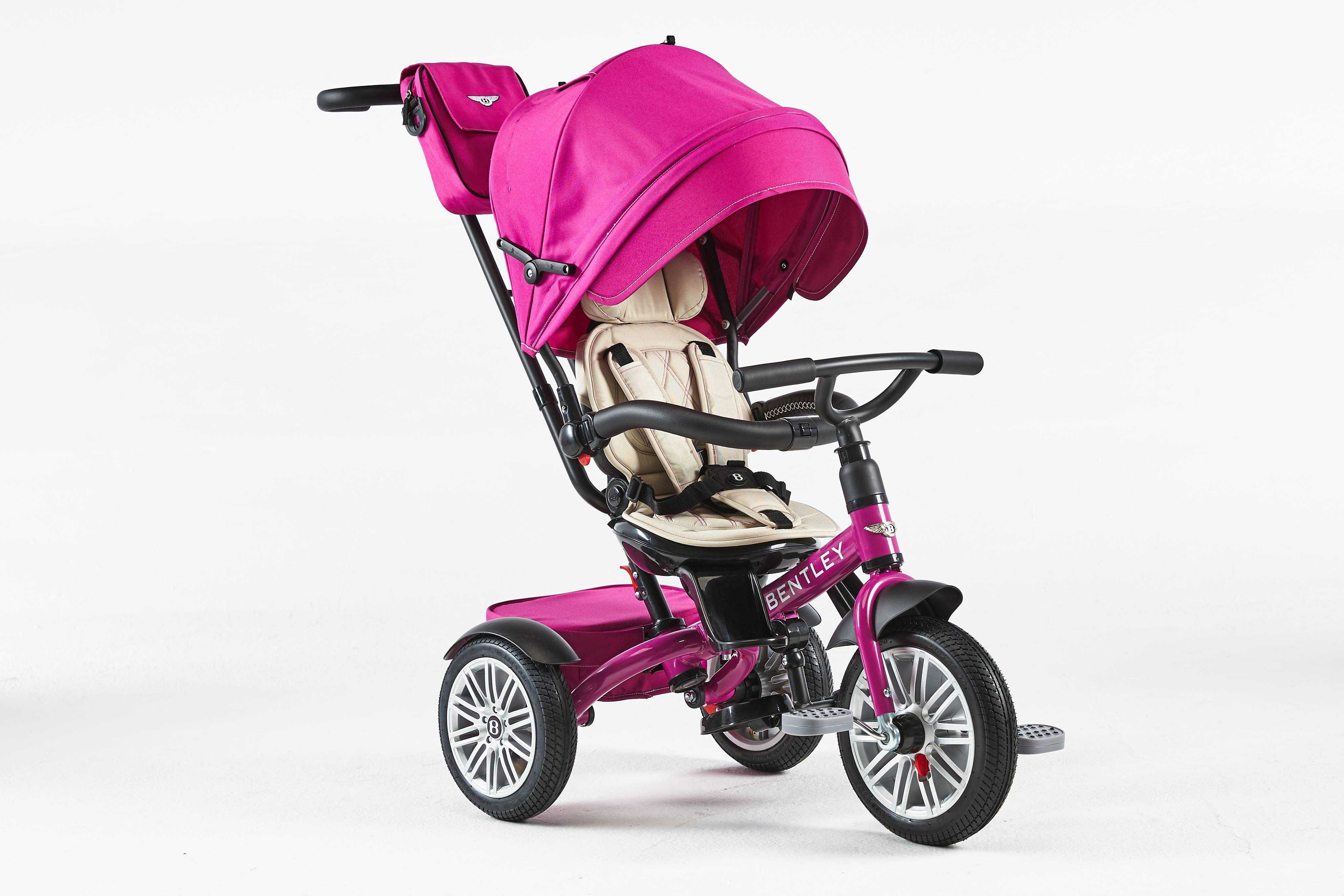 Tricicleta BENTLEY 6 in 1 Pink Fuchsia pentru copii. Carucior Bentley