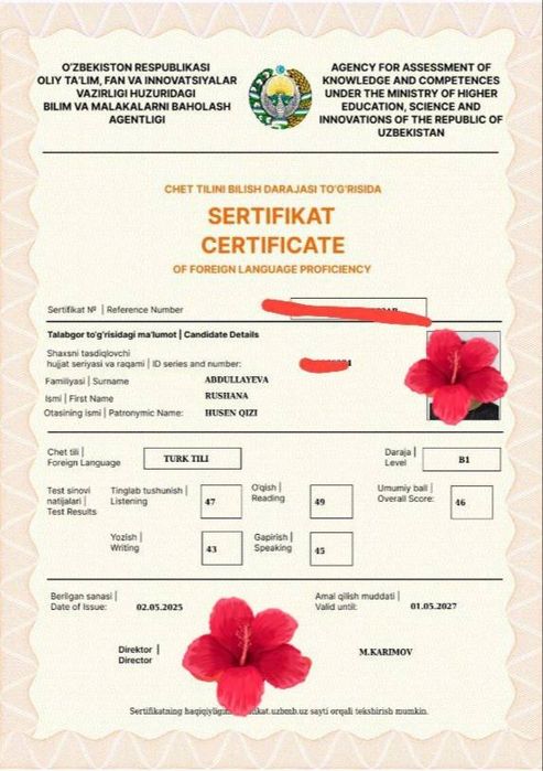 Turk tilidan Tys va Milliy sertifikatlarga tayorlov!!!