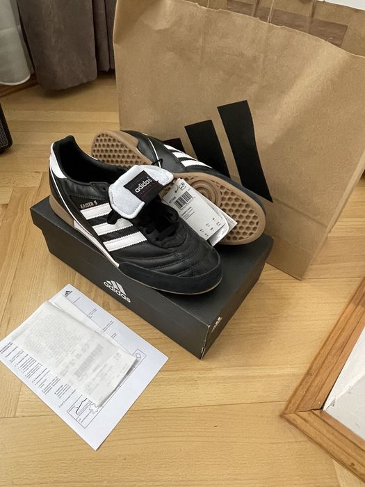 Ghete de fotbal, Kaiser 5 , Piele, EVA, Negru/Alb, 44 EU