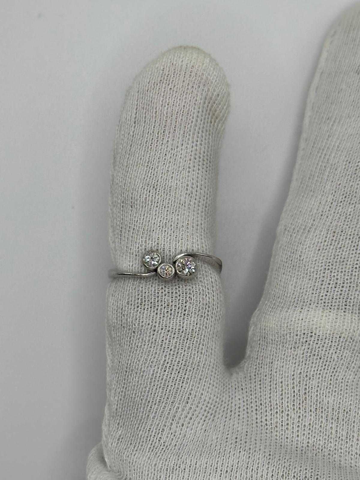 INEL AUR alb 18K + 3 Diamante = 0.33CT - GEORG JENSEN - Model CASCADE