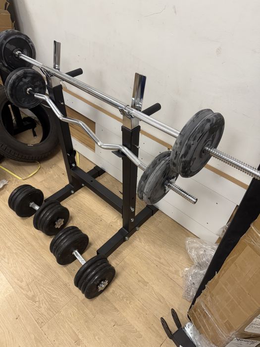 Pachet sala, gantere reglabile, bara haltera+Bara z Cauciucate noi