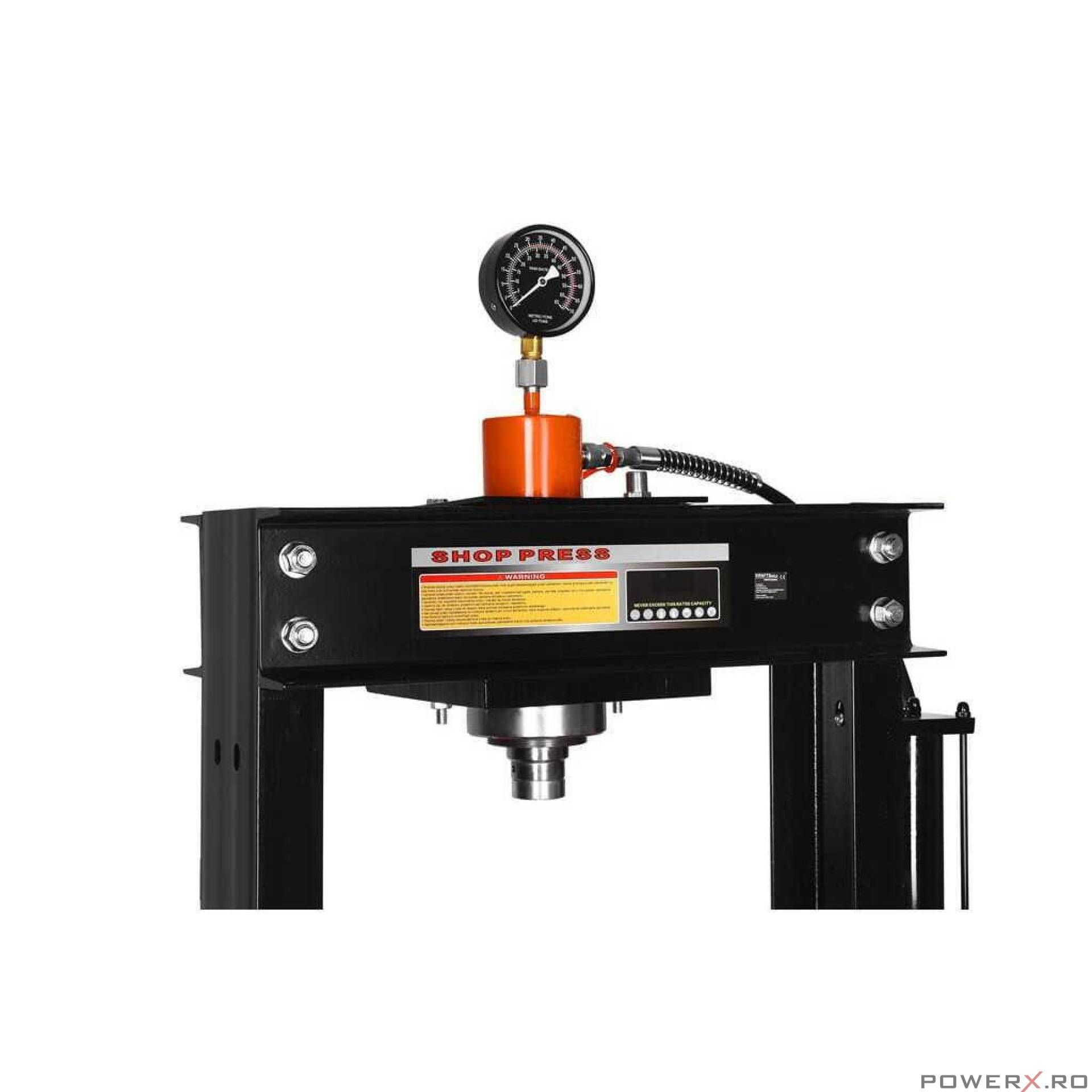 Presa hidraulica pneumatica 30 tone, cu piston glisant si manometru, 8