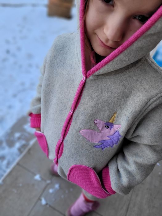 HANDMADE - Jachetă fleece din lână merinos