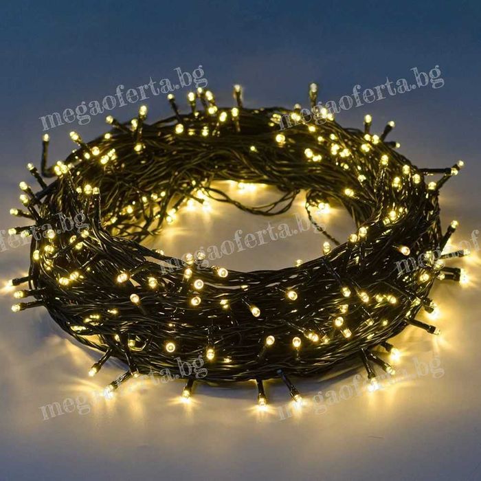 Светещ Коледен Гирлянд 50м. с 250 светодиода и 8 режима на светене
