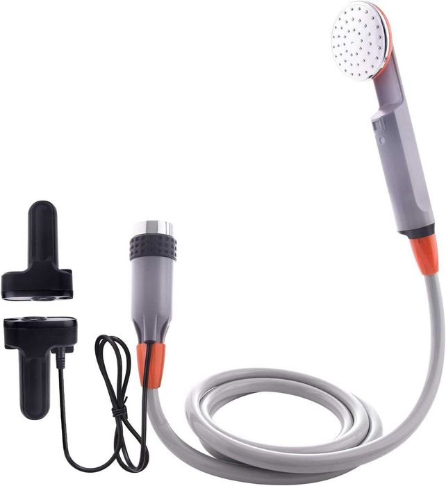 WOLFWILL преносим къмпинг душ с помпа и 2 USB батерии