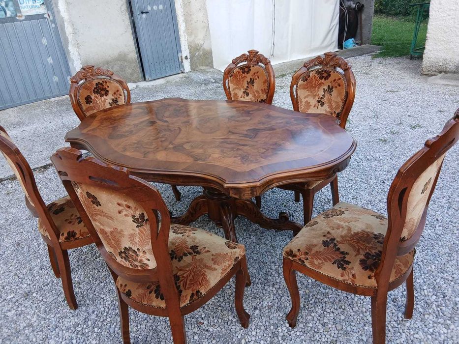Mese cu Intarsie si 6 Scaune