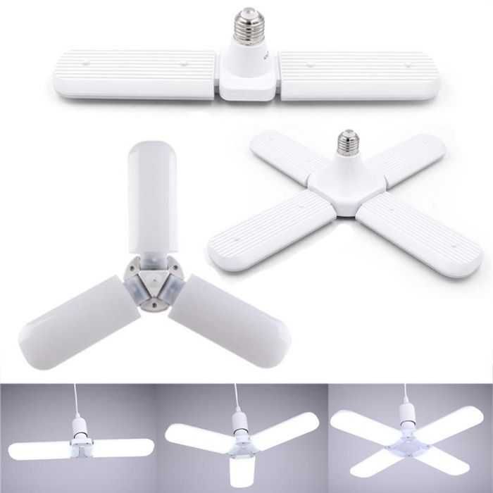 Ярка сгъваема X3 LED крушка 45W лампа хеликоптерна перка ЛЕД цокъл E27