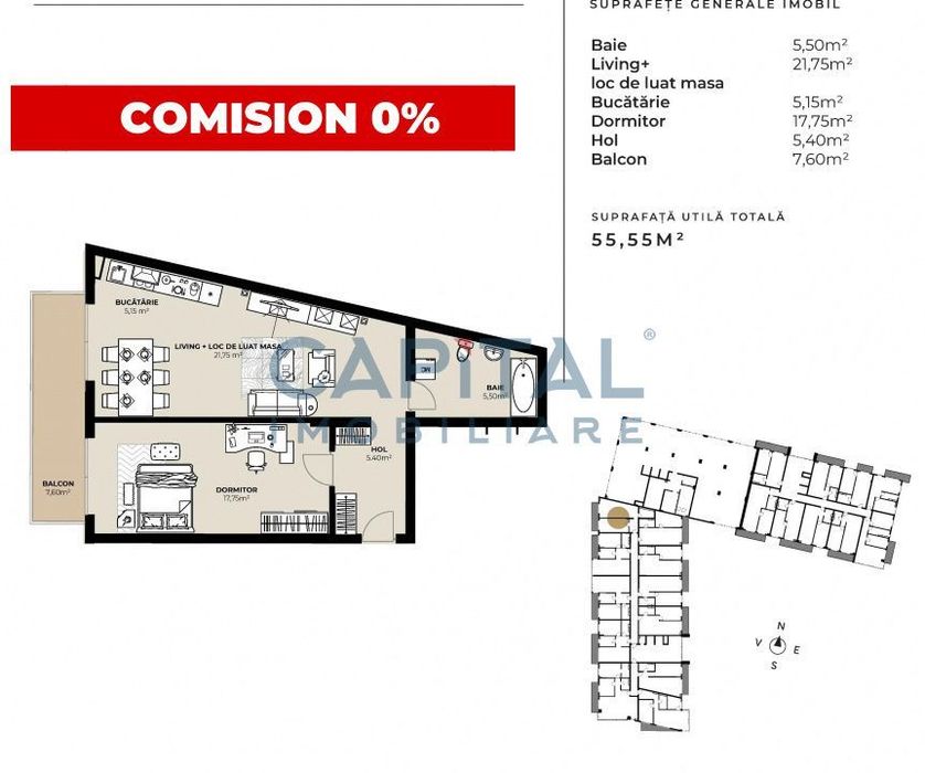 Apartament 2 camere – Marasti, bloc nou in constructie