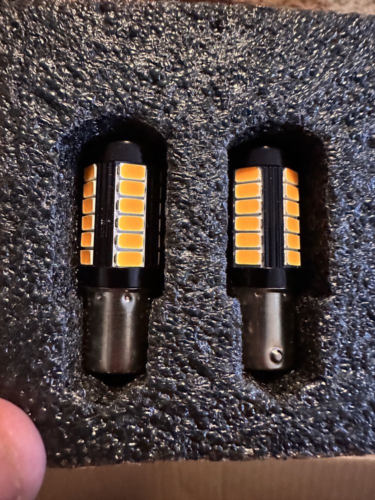 Set led becuri P21W 33 SMD galben semnalizare