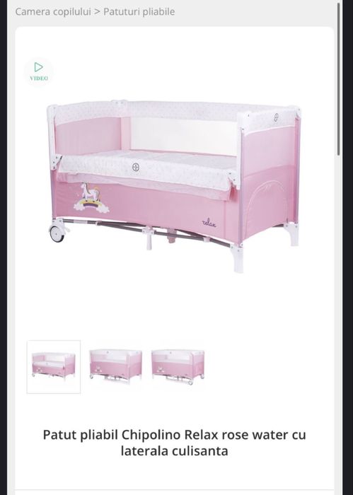 Patut pliabil cu o laterala culisanta