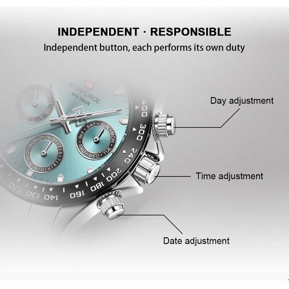 Мъжки часовник Curren Chronograph, Неръждаема стомана, Водоустойчив