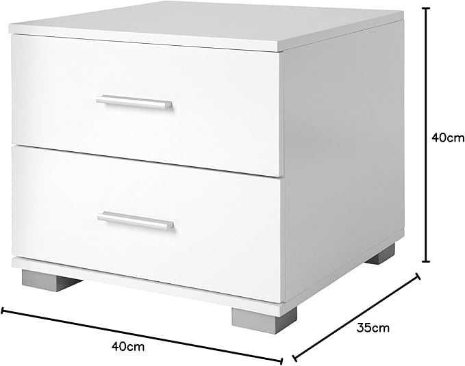 MIADOMODO Комплект от 2 нощни шкафчета - 40x40x35 см, бели