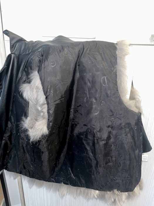 Vand vesta blana naturala+piele/haina scurta blana naturala