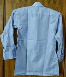 Новая рубашка с длинным рукавом, белая с верт. синей полоской, р-р 40