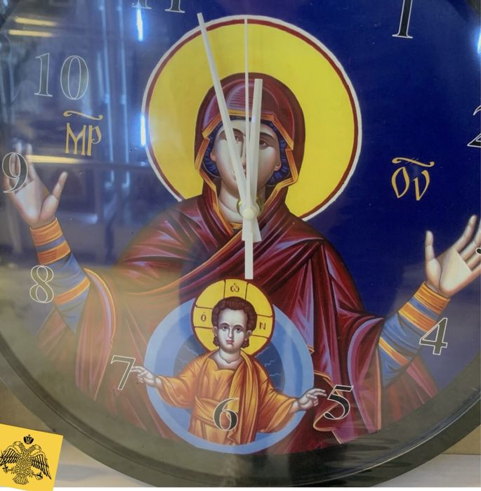 •Ceas de perete cu Maica Domnului / Grecia•