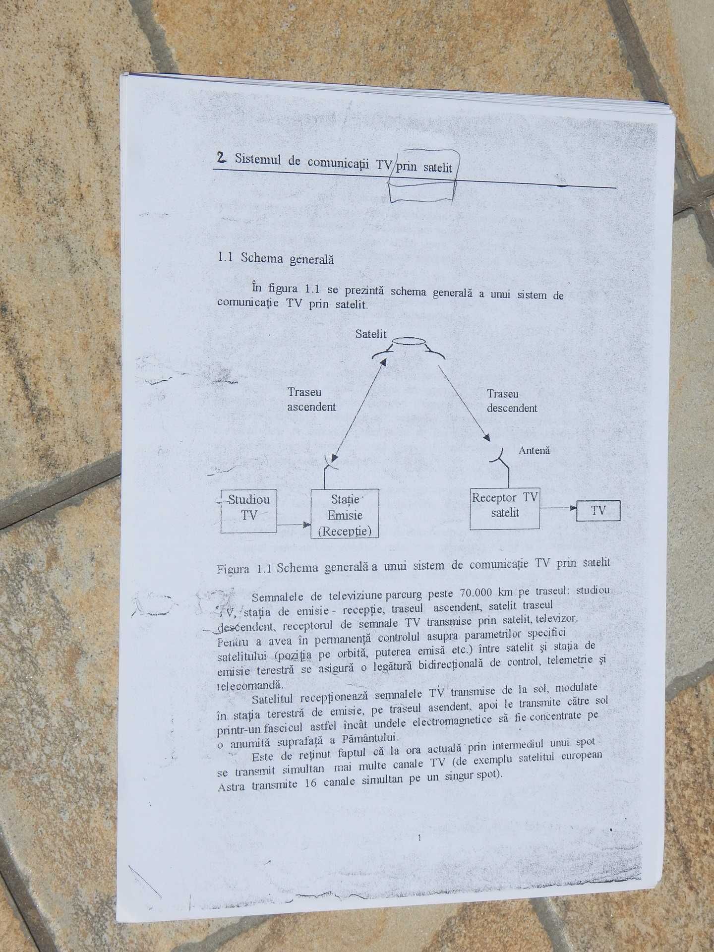 Curs politehnica descriere sistem comunicatii TV prin satelit